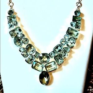 CUSTOM(AUTH) AQUAMARINE BIB NECKLACE, Set in 92.5